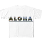 Monokomono+のALOHA - ダイアモンドヘッド フルグラフィックTシャツ