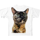 ねこほうチャンネル公式グッズのデッカイびっくりモモっち半袖 All-Over Print T-Shirt