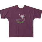 Naoka_のハッピースイカキャットなTシャツ All-Over Print T-Shirt