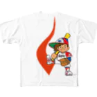 バッファ君  goods【近鉄バファローズ／1976-1996】のバファ君／【新】（赤角）ベーシックポーズ All-Over Print T-Shirt