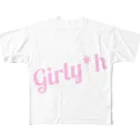 Girly*hガーリーエイチのGirly*hロゴ(pink) All-Over Print T-Shirt