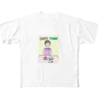 rico-micoのカフェタイム フルグラフィックTシャツ