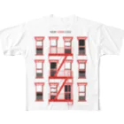 シオノガクのNEW YORK CITY [RED] フルグラフィックTシャツ