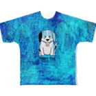 New DayのSilas the Happy Dog フルグラフィックTシャツ