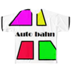 redcoinのカラフルな台形４つ　Auto bahn フルグラフィックTシャツ