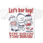 パテモソ商店。のパテブラリ(PATE-BURARI) All-Over Print T-Shirt