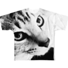 Neko-Shika-KatanのHandsome silver tabby cat  All-Over Print T-Shirt