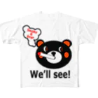 オリジナルデザインTシャツ　SMOKIN'のモクモックマ・フェイス 黒 フルグラフィックTシャツ