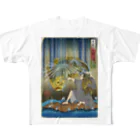 nidan-illustrationの"荒瀧に大鯉を捕ふ圖" #1 All-Over Print T-Shirt