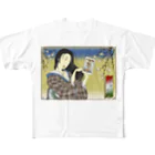 nidan-illustrationの"錦板を遣ふ女の図" #1 フルグラフィックTシャツ