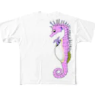 LalaHangeulのタツノオトシゴさんはイクメンです　ピンクバージョン All-Over Print T-Shirt