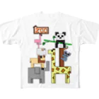 生物＝ケモノのヲ店の『かくばる』zoo All-Over Print T-Shirt