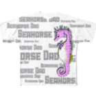 LalaHangeulのSeahorse Dad ピンク フルグラフィックTシャツ