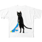 イケニャン黒猫オレオくんのぺんぎんは友達猫 All-Over Print T-Shirt