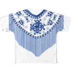 Flamenco Verano Tiendaのフラメンコ　ベラーノ　ブルーシージョとドット All-Over Print T-Shirt