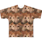 godzillaの犬の顔 フルグラフィックTシャツ