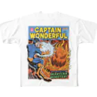 jimmy COMICSのキャプテンワンダフル comic cover T AQUA All-Over Print T-Shirt