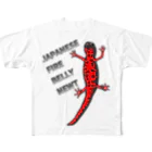LalaHangeulのJAPANESE FIRE BELLY NEWT (アカハライモリ)　 All-Over Print T-Shirt