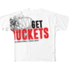 エリータスバスケットボールの「GET BUCKETS」 PERFORMANCE TEE フルグラフィックTシャツ