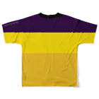 HAVE A BIKE DAY. ＠ SUZURIのHABDmoto(purple/yellow) All-Over Print T-Shirt :back