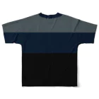 HAVE A BIKE DAY. ＠ SUZURIのHABDmoto(gray/navy) All-Over Print T-Shirt :back