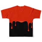 ANTINOMEのPAINT IT BLOOD / FGT_BK All-Over Print T-Shirt :back