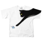 にこねこ【保護猫の保育園】のさえちゃんフルグラフィックTシャツ All-Over Print T-Shirt :back