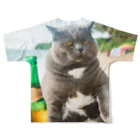 変なAIばっかのＴシャツ屋さんのラーメン食べて呑む猫 フルグラフィックTシャツの背面