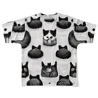 ■□ monochrome10 ■□のBlack Cats / C All-Over Print T-Shirt :back