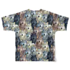 WOLVES art shopのオオカミいっぱいシャツ フルグラフィックTシャツの背面