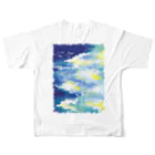 sketchbook shopの青の淵（バックプリント） All-Over Print T-Shirt :back