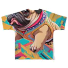 INULAVITAのPug silhouette All-Over Print T-Shirt :back