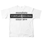 YURITAROORIGINLの笑うハリネズミとタンポポの綿毛. フルグラフィックTシャツの背面