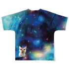 bouのスペースキャット すっぴー All-Over Print T-Shirt :back