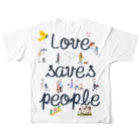 TJ558galleryの愛ですTシャツ All-Over Print T-Shirt :back