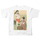 寿めでたや(ukiyoe)の浮世絵：喜多川歌麿_鮑取り  フルグラフィックTシャツの背面