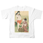 寿めでたや(ukiyoe)の浮世絵：喜多川歌麿_鮑取り  All-Over Print T-Shirt :back