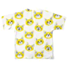 喫茶こぐまやの北欧風にゃんこ　黄色 All-Over Print T-Shirt :back