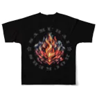 ROCK OASISのSAMURAI ROCKERS フルグラフィックTシャツの背面