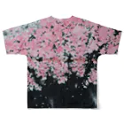 水墨絵師 松木墨善の墨桜背面 フルグラフィックTシャツの背面