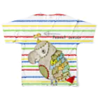 ねこぜや のROBOBO 福ちゃんロボ(17) All-Over Print T-Shirt :back