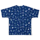 ジェーンのみせ(いっ福商店)の阿波踊りがいっぱい　藍 All-Over Print T-Shirt :back