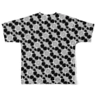 nins・にんずのモルモットサークルモノクロ All-Over Print T-Shirt :back