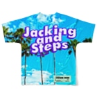 HOUSE DANCE MANIAのJACKING AND STEPS Palm tree All-Over Print T-Shirt :back