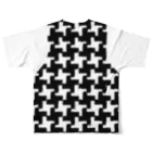 ゴータ・ワイの千鳥格子　レイヤード　大柄(前後２面プリント) All-Over Print T-Shirt :back