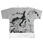 水墨絵師 松木墨善の雷神×風神 All-Over Print T-Shirt :back