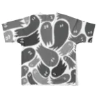 wakame.monsterのおばグレー All-Over Print T-Shirt :back