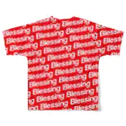 BlessingのBlessing 総柄Logo T/White×Red All-Over Print T-Shirt :back