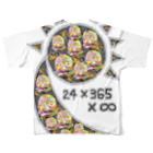 uwotomoの【24×365×∞】日月Ｐ-big フルグラフィックTシャツの背面