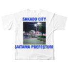 しまおの某地方都市Tシャツ フルグラフィックTシャツの背面